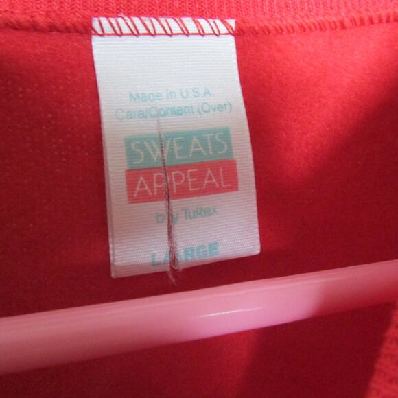 Deer 2 Sided Graphic Sweatshirt Raglan Sleeves Large USA Tultex Vintage 1988 - Picture 6 of 7